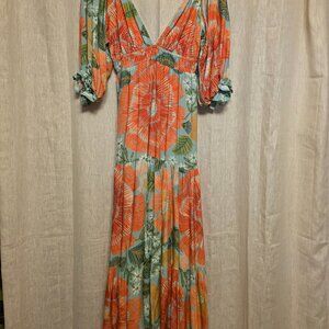 NWT Farm Rio Midi Dress with 3/4 sleeves
